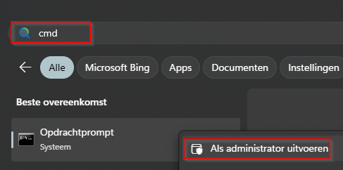 dav-sup-CMD venster openen